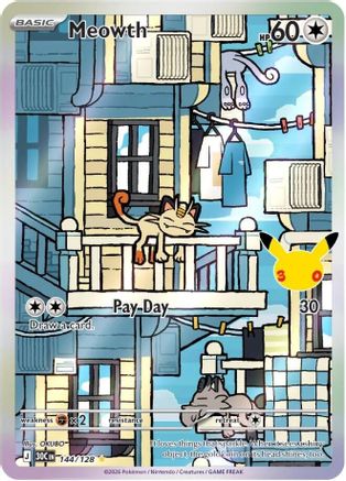 Meowth - 144/128 (144) Illustration Rare Holofoil
