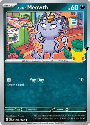Alolan Meowth - 089/128 (89) Common Holofoil