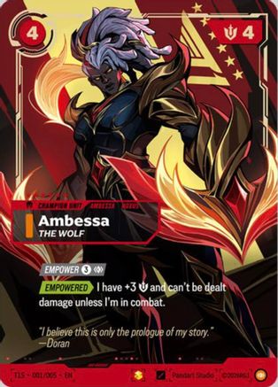 Ambessa, The Wolf (T1 Worlds Champion Signature Edition Bundle) (T1S 001/005) - T1 2025 Worlds Champion Bundles Foil