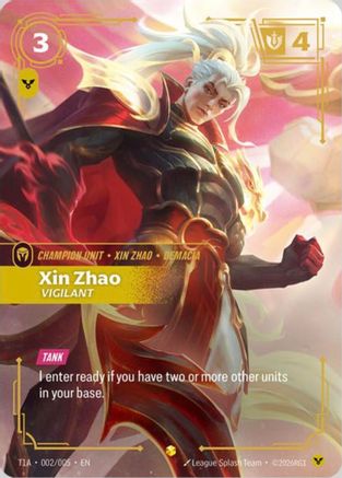 Xin Zhao, Vigilant (T1 Worlds Champion Player Bundle) (T1A 002/005) - T1 2025 Worlds Champion Bundles Foil