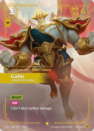 Galio, Indefatigable (T1 Worlds Champion Player Bundle) (T1A 003/005) - T1 2025 Worlds Champion Bundles Foil