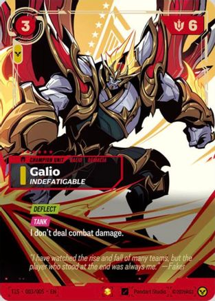 Galio, Indefatigable (T1 Worlds Champion Signature Edition Bundle) (T1S 003/005) - T1 2025 Worlds Champion Bundles Foil