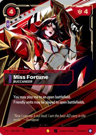 Miss Fortune, Buccaneer (T1 Worlds Champion Signature Edition Bundle) (T1S 004/005) - T1 2025 Worlds Champion Bundles Foil
