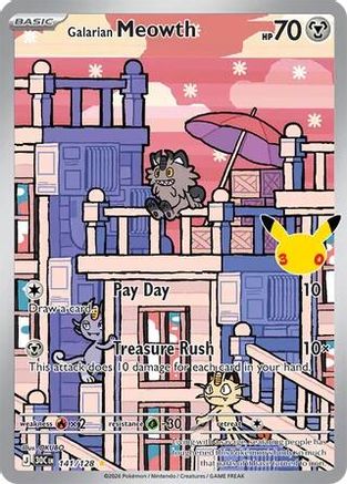 Galarian Meowth - 141/128 (141) Illustration Rare Holofoil