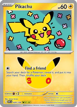 Pikachu - 029/128 (29) Pikachu Rare Holofoil