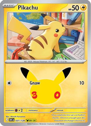 Pikachu - 031/128 (31) Pikachu Rare Holofoil