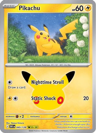 Pikachu - 045/128 (45) Pikachu Rare Holofoil