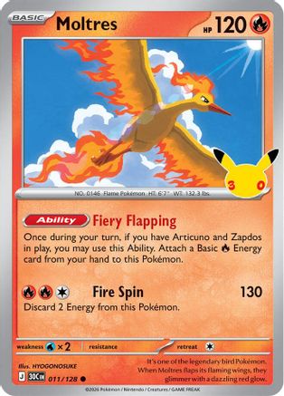 Moltres - 011/128 (11) Common Holofoil