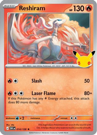 Reshiram (14) Rare Holofoil
