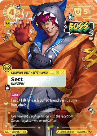 Sett, Kingpin (Heartsteel Overnumbered) (183/167) - Radiance Foil