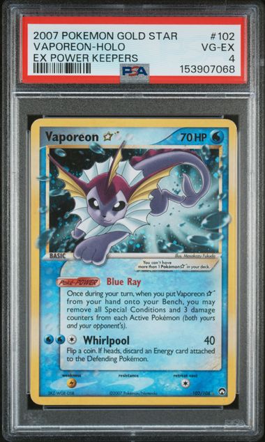 PSA 4 Gold Star Vaporeon #102 Ex Power Keepers (Cabinet)