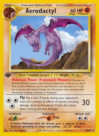 Aerodactyl (15)/64 Rare 1st Edition