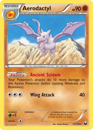 Aerodactyl (53)/108 Rare Reverse Holofoil