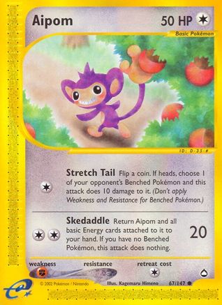 Aipom (67)/147 Common Reverse Holofoil