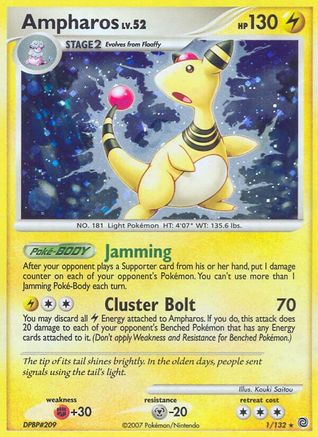 Ampharos (1)/132 Holo Rare Reverse Holofoil