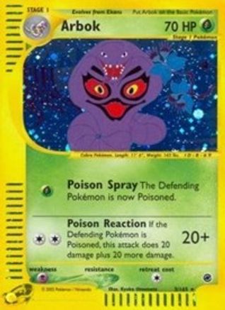 Arbok (3) (3)/165 Holo Rare Reverse Holofoil