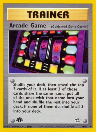Arcade Game (Goldenrod Game Corner) (83)/111 Rare 1st Edition