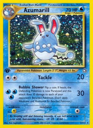 Azumarill (2)/111 Holo Rare 1st Edition Holofoil