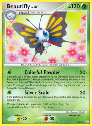 Beautifly (21)/127 Rare Reverse Holofoil