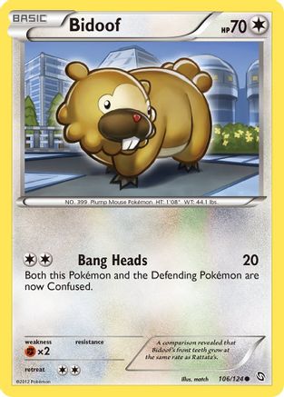 Bidoof (106)/124 Common Reverse Holofoil