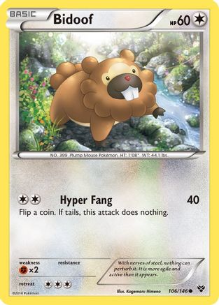 Bidoof (106)/146 Common Reverse Holofoil