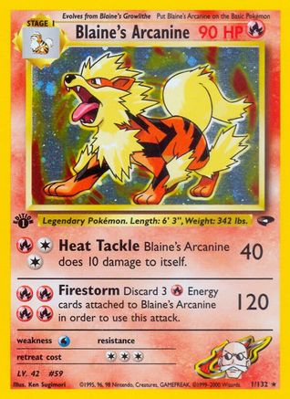 Blaine's Arcanine (1)/132 Holo Rare 1st Edition Holofoil