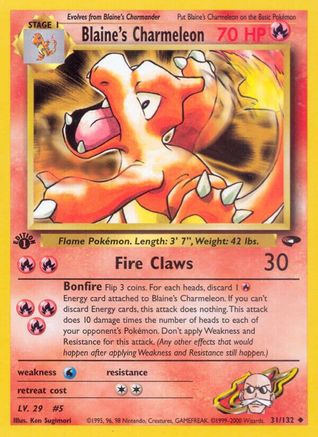 Blaine's Charmeleon (31)/132 Uncommon 1st Edition