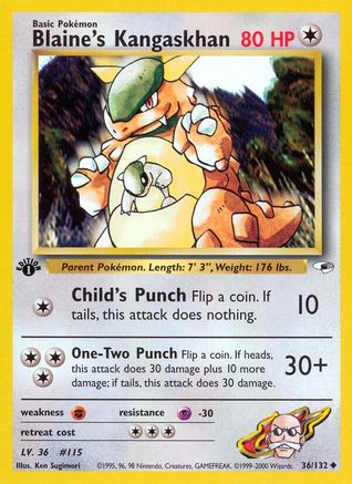 Blaine's Kangaskhan (36)/132 Uncommon 1st Edition