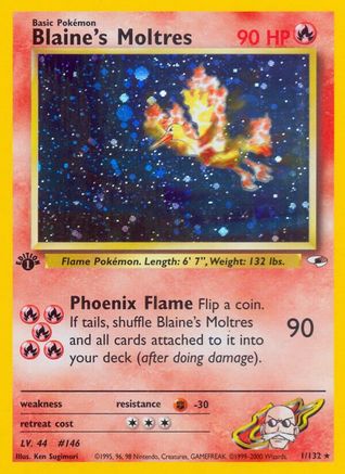 Blaine's Moltres (1)/132 Holo Rare Unlimited Holofoil