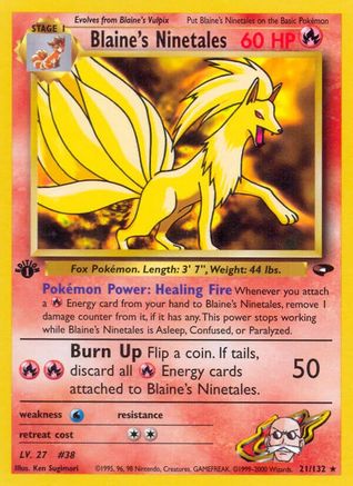 Blaine's Ninetales (21)/132 Rare 1st Edition