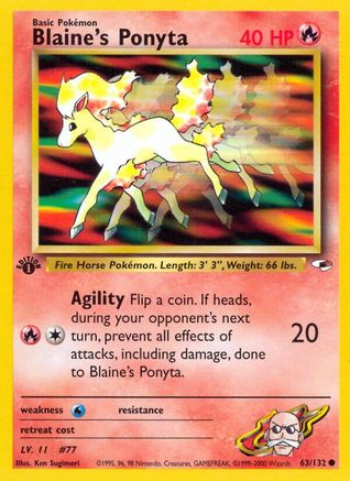 Blaine's Ponyta (63)/132 Common 1st Edition