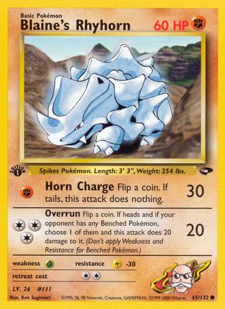 Blaine's Rhyhorn (65)/132 Common 1st Edition