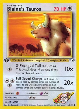 Blaine's Tauros (64)/132 Common 1st Edition