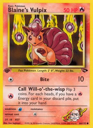 Blaine's Vulpix (66)/132 Common 1st Edition