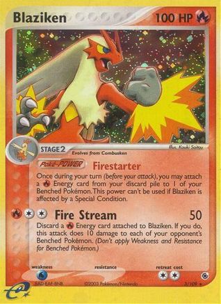 Blaziken - 3/109 (3)/109 Holo Rare Reverse Holofoil