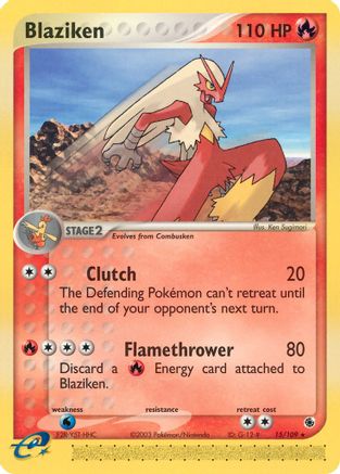 Blaziken - 15/109 (15)/109 Rare Reverse Holofoil