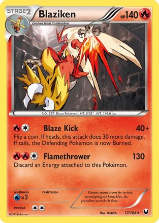 Blaziken (17)/108 Holo Rare Reverse Holofoil