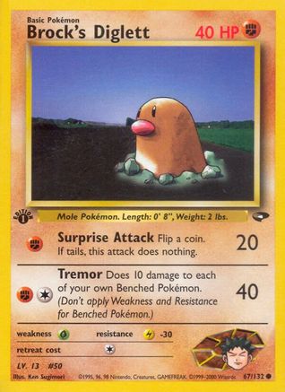 Brock's Diglett (67)/132 Common 1st Edition