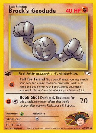 Brock's Geodude (66) (66)/132 Common 1st Edition
