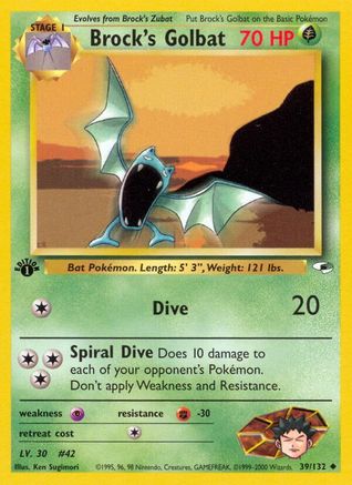Brock's Golbat (39)/132 Uncommon 1st Edition