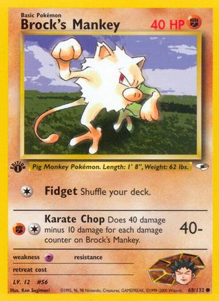 Brock's Mankey (68) (68)/132 Common 1st Edition