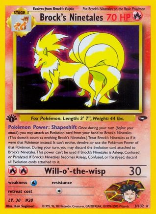 Brock's Ninetales (3)/132 Holo Rare Unlimited Holofoil