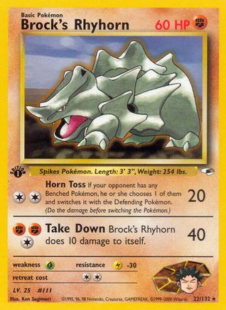 Brock's Rhyhorn (22) (22)/132 Rare Unlimited