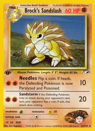 Brock's Sandslash (23)/132 Rare 1st Edition