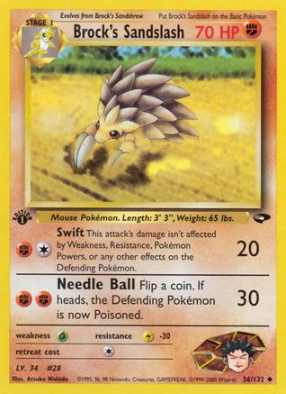 Brock's Sandslash (36)/132 Uncommon 1st Edition