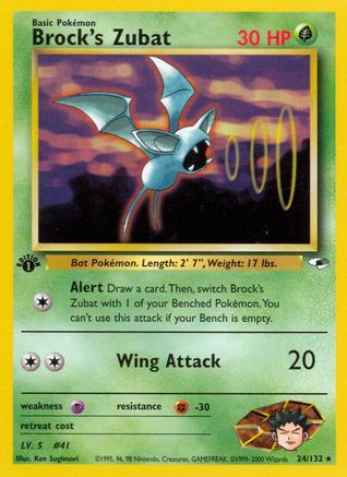 Brock's Zubat (24) (24)/132 Rare 1st Edition