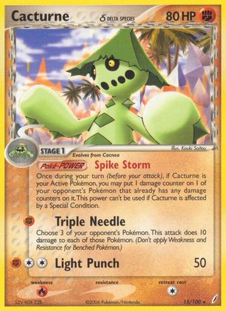 Cacturne (Delta Species) (15)/100 Rare Reverse Holofoil