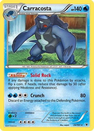 Carracosta (26)/101 Rare Reverse Holofoil