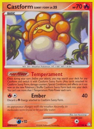 Castform Sunny Form (51)/146 Uncommon Reverse Holofoil
