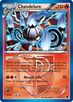 Chandelure (Team Plasma) (16)/116 Holo Rare Holofoil